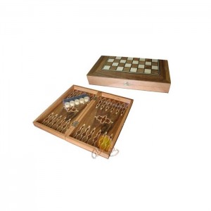 Masif Ceviz Kaplama Tavla Orta Boy