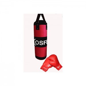Cosfer 100 x 30 cm Boks (Kum) Torbası Kırmızı + Eldiven Hediyeli