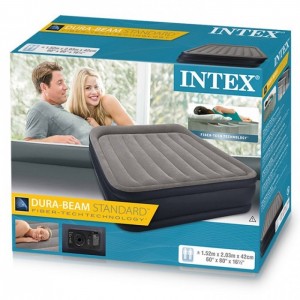 INTEX ELEKTRİKLİ QUEEN DELUXE YATAK (152x203x42CM) Fiber-Tech