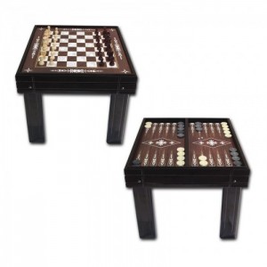 Ayaklı Ceviz Tavla ve Satranç Seti