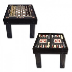 Ayaklı Sedef Tavla ve Satranç Seti