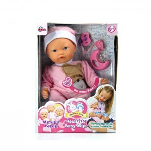16218A-1 KUTULU ÇINGIRAKLI MİMİKLİ MİLA BEBEK