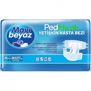 Mavi Beyaz Ped Klasik Yetişkin Hasta Bezi 30'lu
