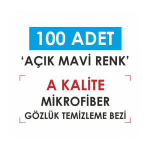 Açık Mavi 100 Adet Mikrofiber Gözlük Temizleme Bezi
