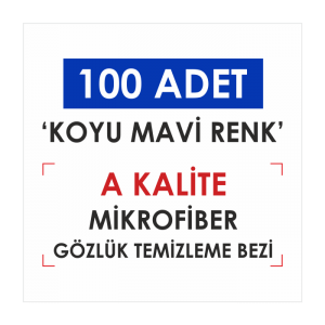 Koyu Mavi Renk 100 Adet Mikrofiber Gözlük Temizleme Bezi