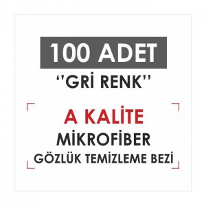 Gri Renk 100 Adet Mikrofiber Gözlük Temizleme Bezi