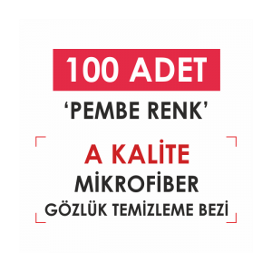 Pembe Renk 100 Adet Mikrofiber Gözlük Temizleme Bezi