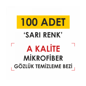 Sarı Renk 100 Adet Mikrofiber Gözlük Temizleme Bezi