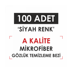 Siyah Renk 100 Adet Mikrofiber Gözlük Temizleme Bezi